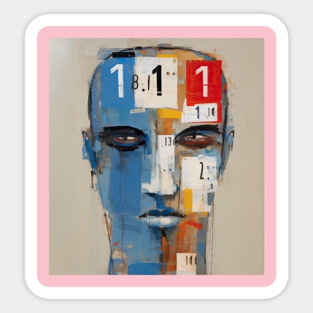 Numerology 111 Man Abstract Art Sticker by TeeTrendz